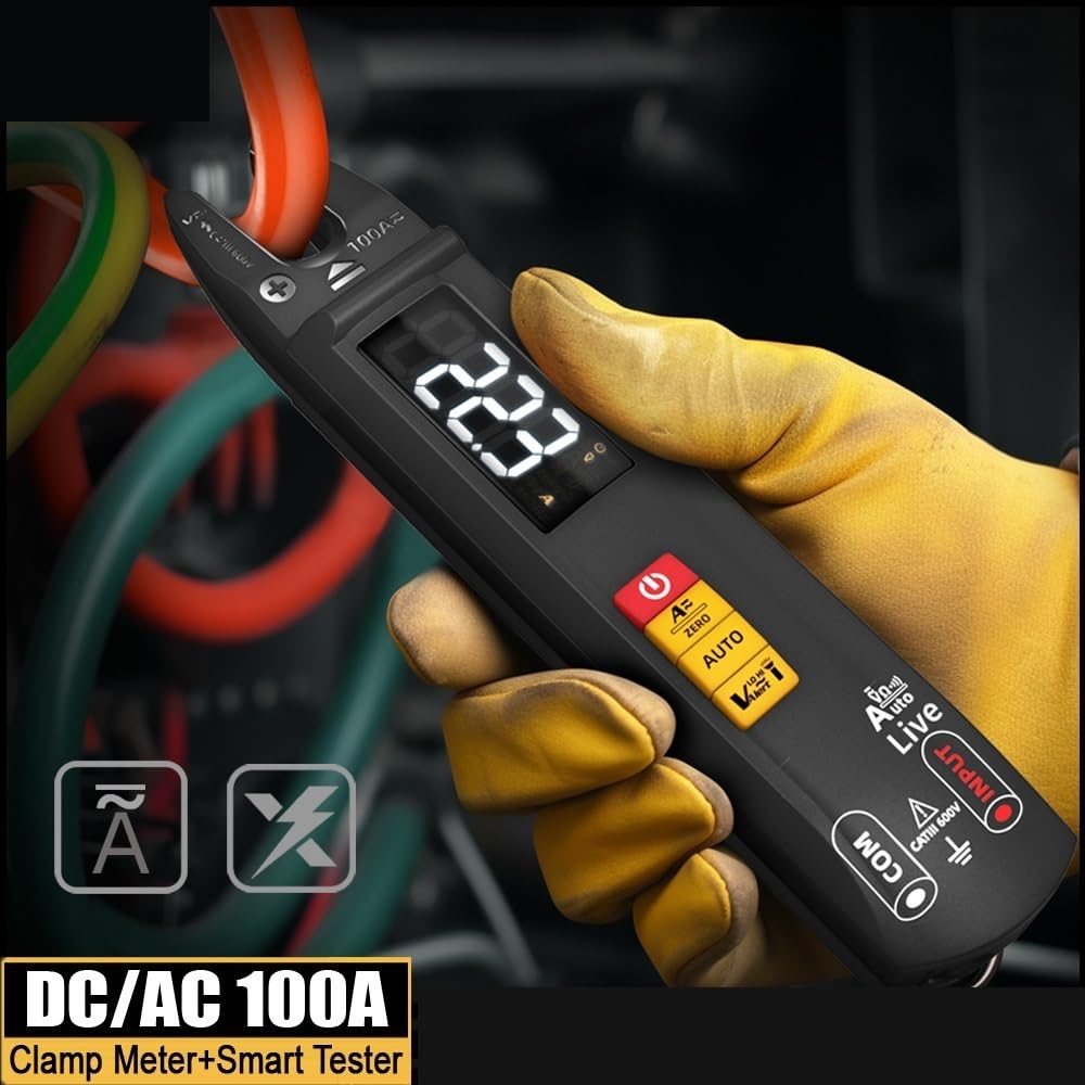 Cyfrowy miernik cęgowy widełkowy Inteligentne szczypce amperomierza Prądowy automatyczny multimetr Napięcie Ohm Tester elektryczny,Dokładny Pomiar