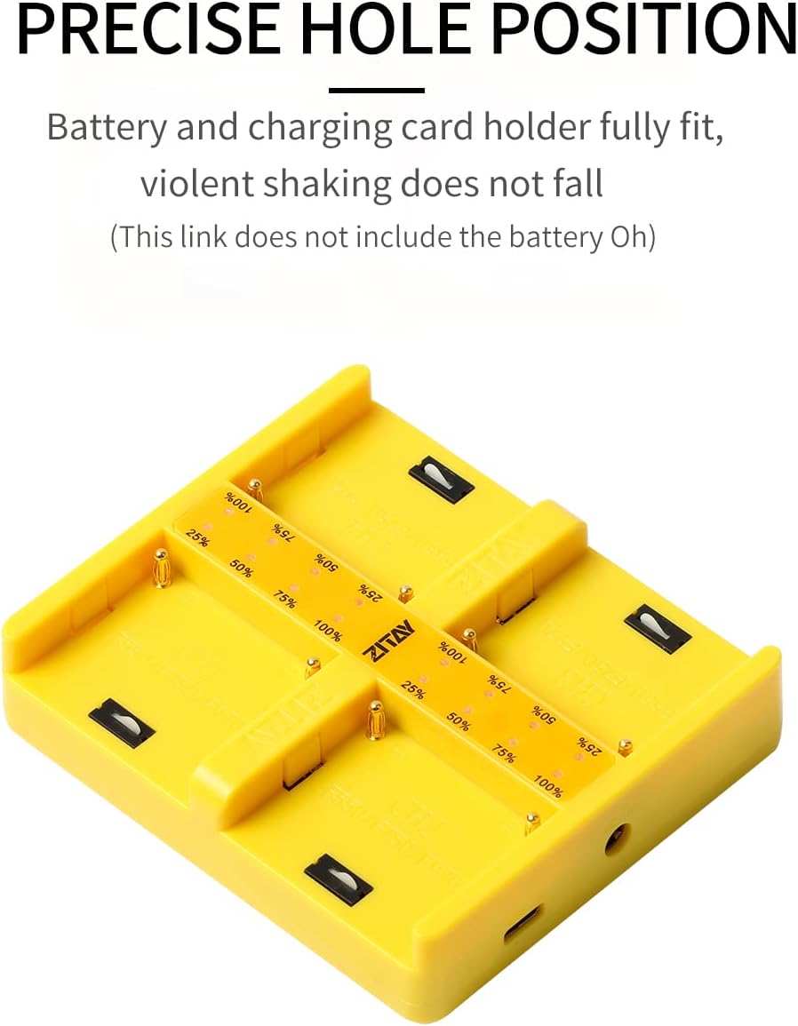 ZITAY 4 Bay Camera Battery Charger 4 Port Smart PD Fast Charger 4 Slot Simultaneous Charging Hub Fast Charger Compatible for Sony NP F970, F550, F570, F750, F980, F770, F960, F530, F330, 6KPRO : Electronics