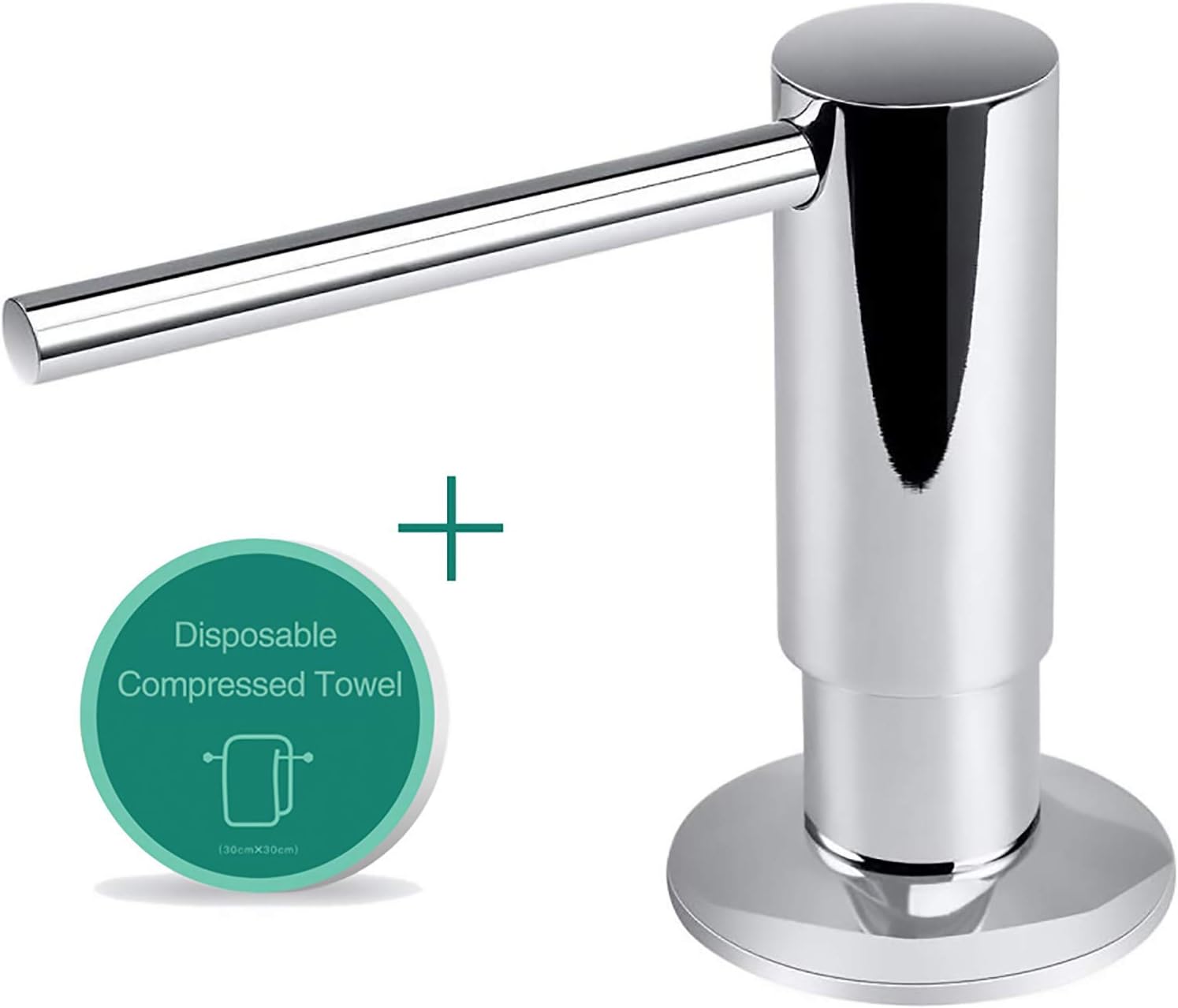 Samodra Brass Sink Soap Dispensers with 17 OZ Bottle Built in Design Refill from The Top （Chrome