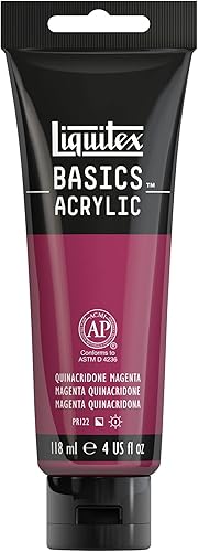 Vista 109 de Liquitex BASICS Pintura Acrílica, Tubo de 118ml (4 oz), Tono Carmesí de Alizarina