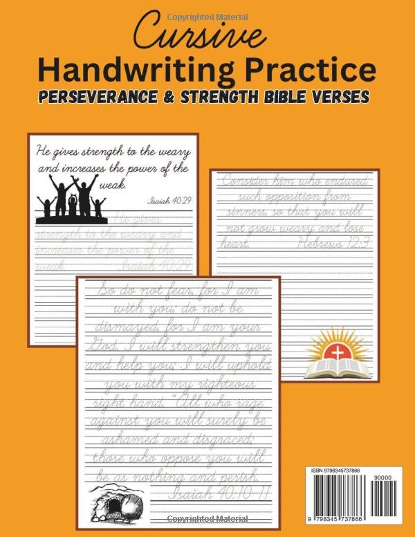 Cursive Writing Practice: Perseverance & Strength Bible Verses - Image 2