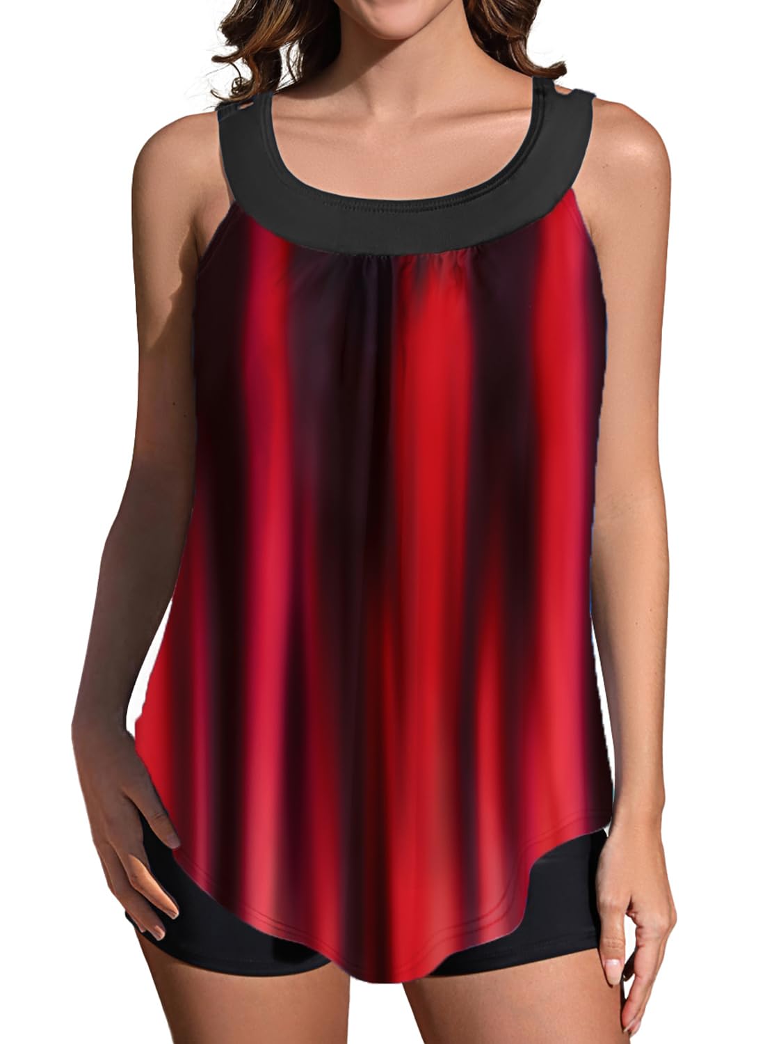 Rekita Flowy Tankini Bathing Suits for Women Swimsuits Tankini Sets for Two Piece Swimwear