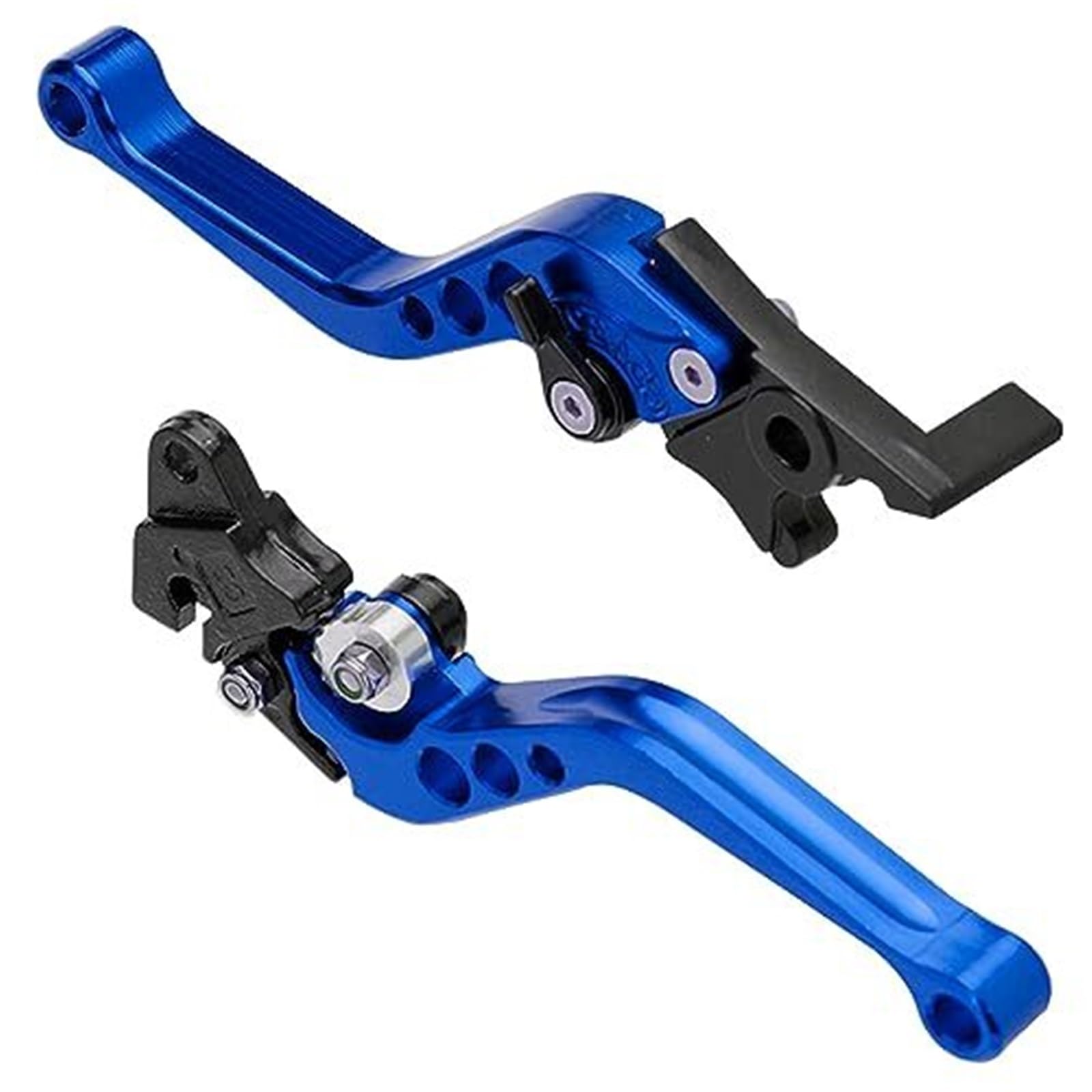 FLBZBLKASL Motorcycle Short Brake Clutch Levers 1 Pair Motorcycle Break Clutch Levers Adjustable 7/8" Motorbike Brake Handle Lever 22mm Handlebar CNC Aluminum Drum Disc Motor Scooter