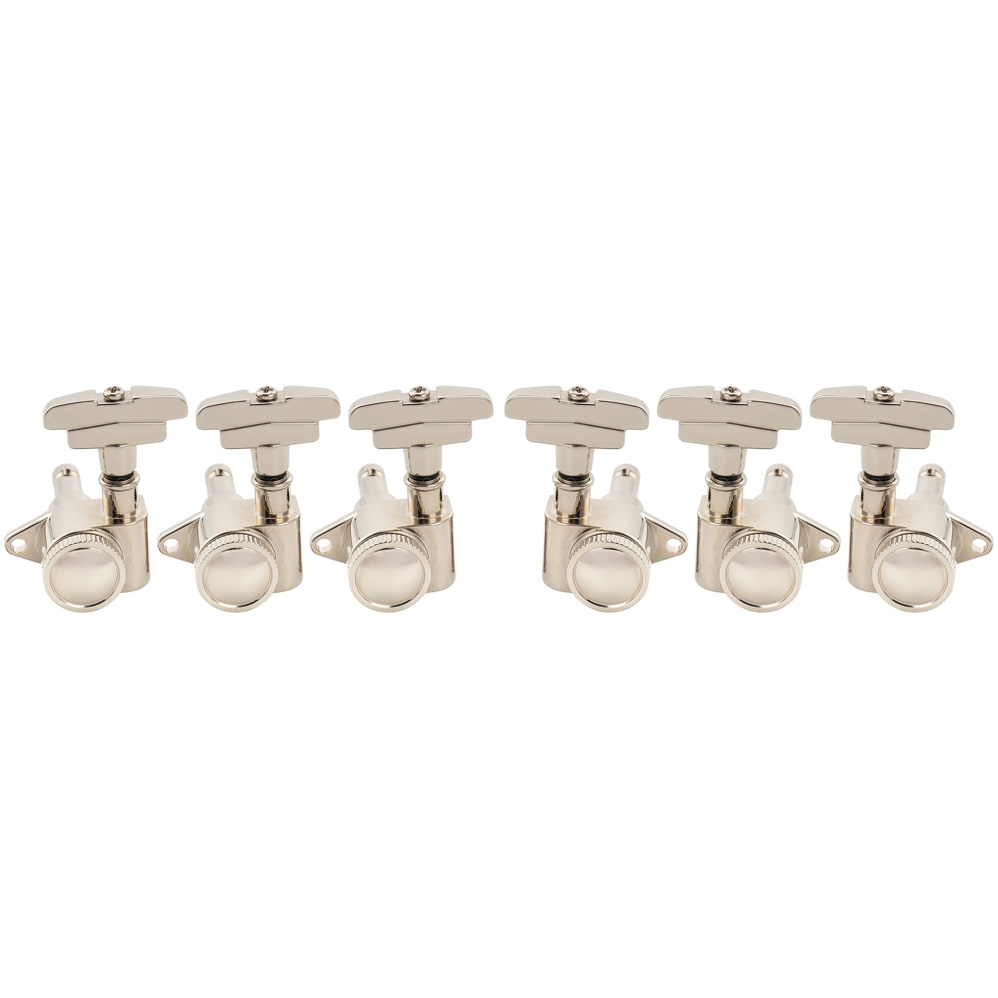 Musiclily Pro R18K 3R3L Set Meccaniche Autobloccanti 18:1 Ratio Locking Tuners con Paletta GR-Style per Chitarra Elettrica Acustica, Nickel
