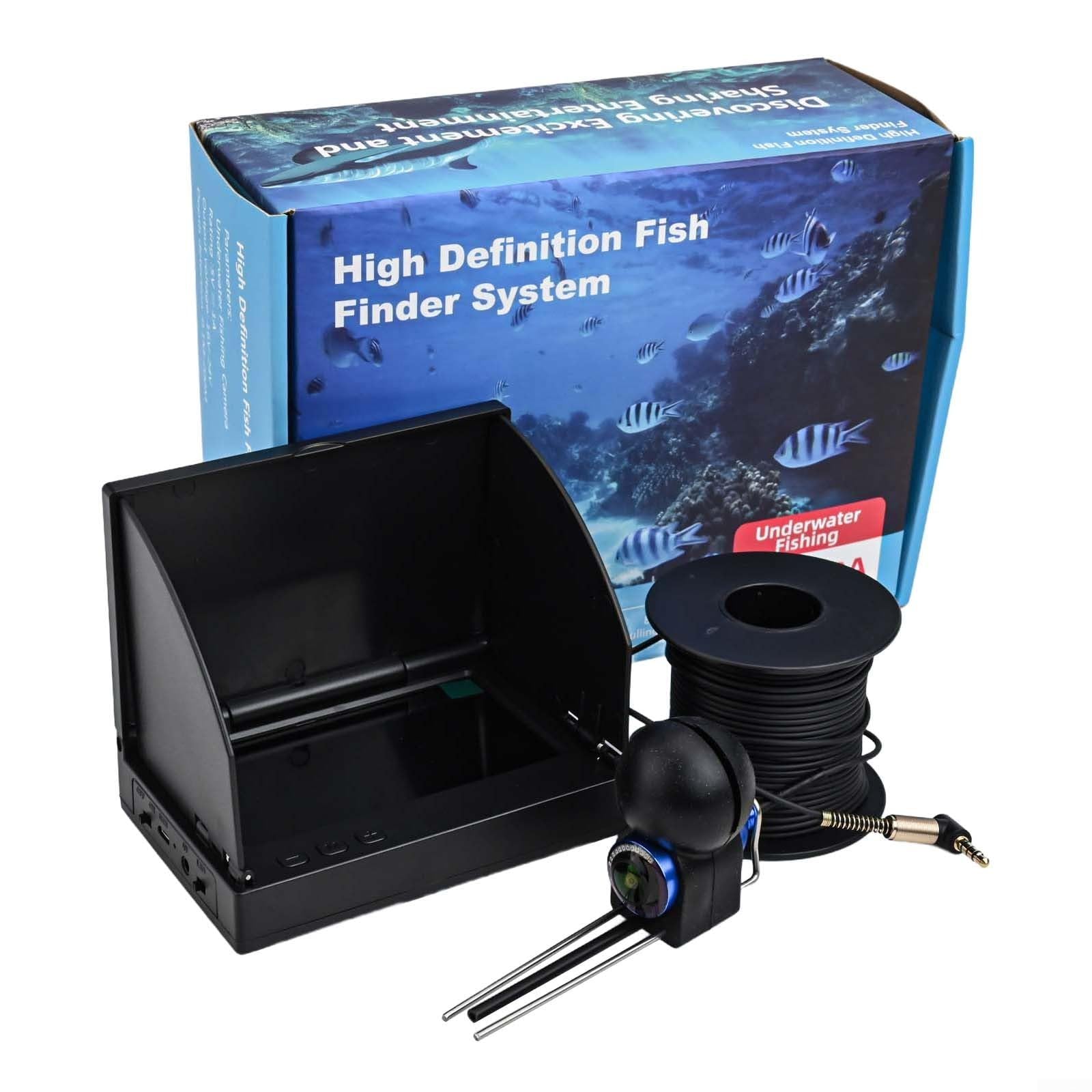 Fish Finder con display HD da 4,3 pollici, grandangolo di 220 gradi, impermeabile IP68, fotocamera e 12 LED IR per acqua fangosa e uso notturno