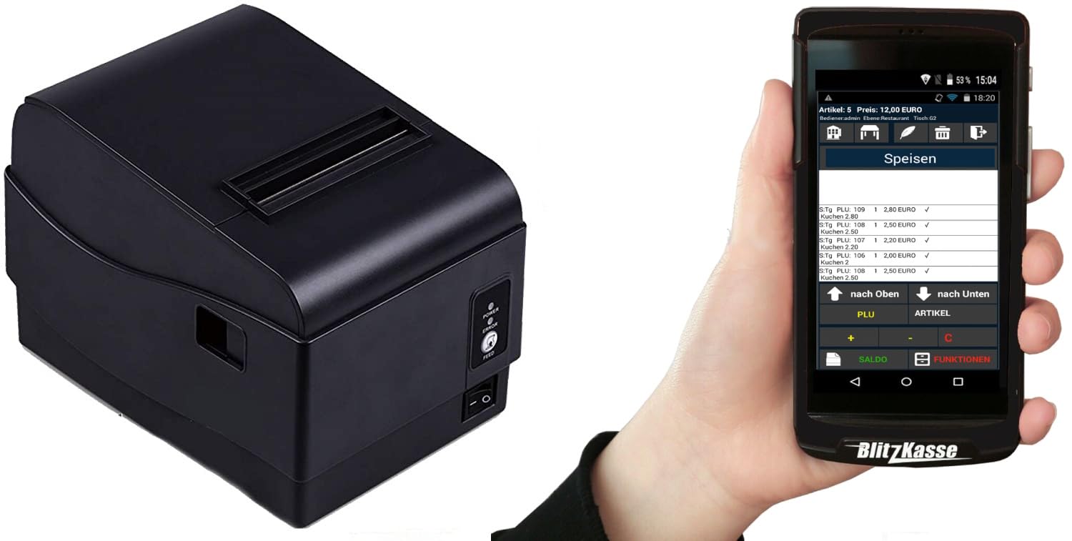 Mobile Kasse für Einzelhandel & Imbiss – Handel Kassensystem mit EXPRESSKasse X3, TSE-konform, ohne Abo, für Laden, Marktstand, Friseursalon, Nagelstudio