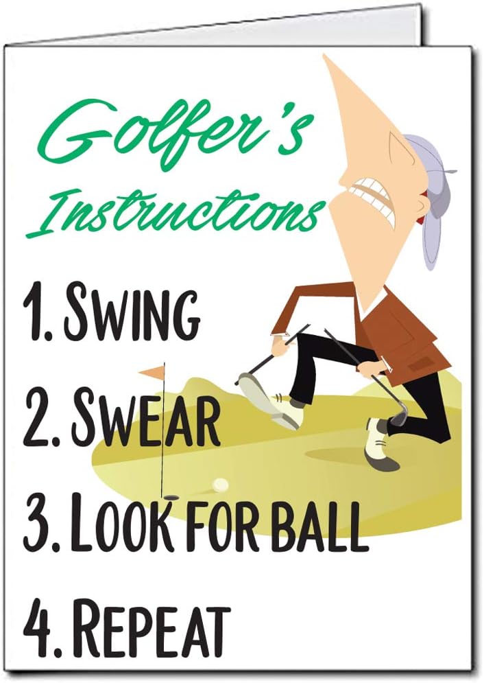 VictoryStore Jumbo Greeting Cards: Giant Birthday Card Golfer's Instructions 2 feet x 3 feet Card with Envelope