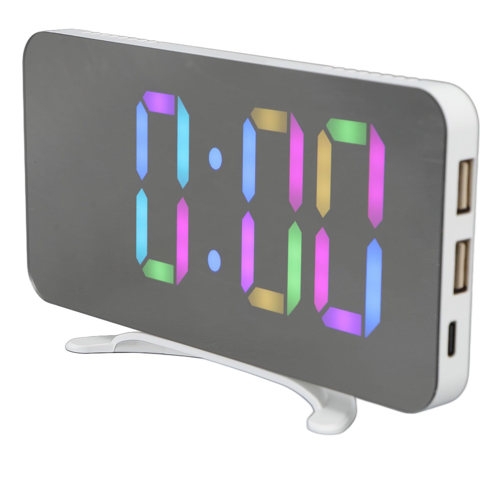 Haofy Orologio Elettronico con Numeri Grandi, Sveglia Digitale a Colori RGB Display a Specchio a LED, Sveglia da Tavolo a LED per Camera da Letto, Soggiorno