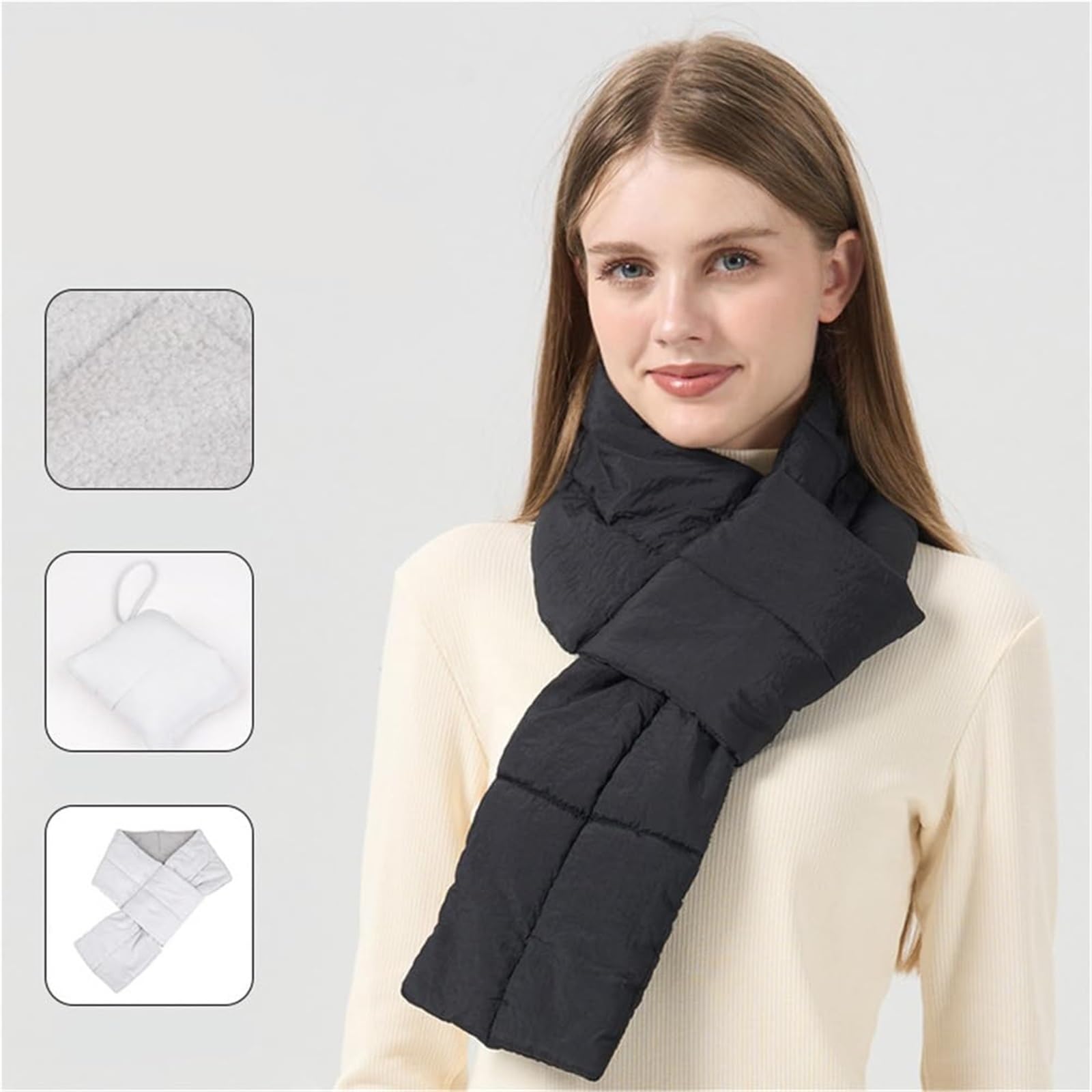 sciarpa invernale Sciarpa invernale imbottita in piumino da donna e da uomo, morbida e resistente, impermeabile, leggera, scaldacollo, regalo sciarpas