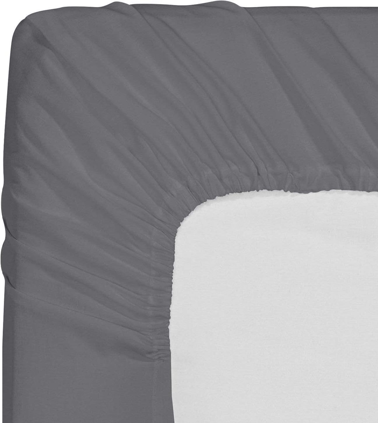 Utopia Bedding King Fitted Sheets - Bulk Pack of 2 Bottom Sheets - Soft Brushed Microfiber - Deep Pockets - Shrinkage & Fade Resistant - Easy Care (Grey)