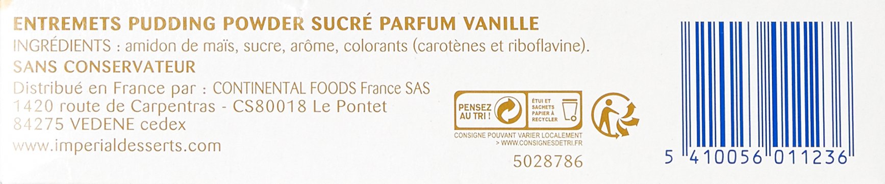 Imperial Préparation pour Pudding à la Vanille 3 Sachets de 30 g - Lot de 6
