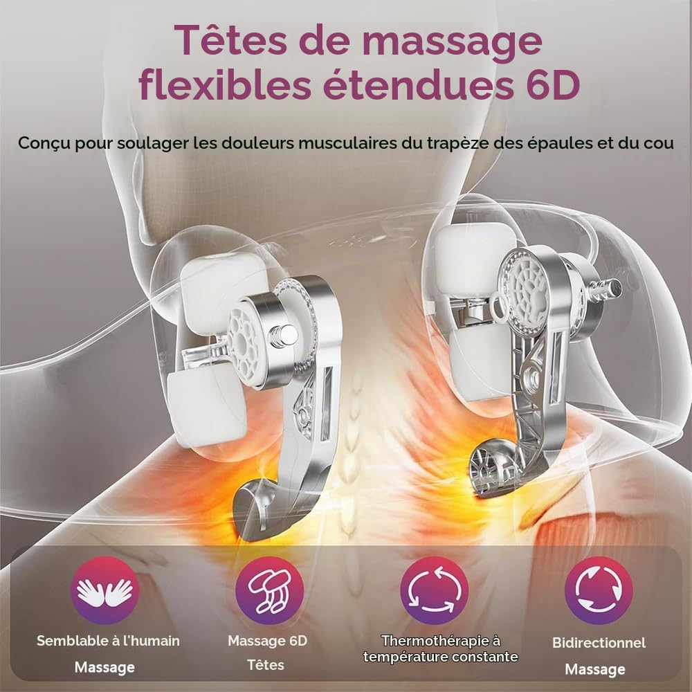 6D Masseur Cervical, Sans Fil Masseur dos et Cervicales
