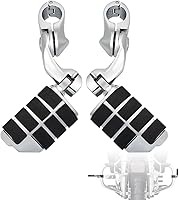 Vista 10 de FOVPLUE Estriberas de Carretera de 1.25", Estriberas de Carretera Ajustables Anguladas Cortas con Soportes para Harley Touring Street Glide Electra