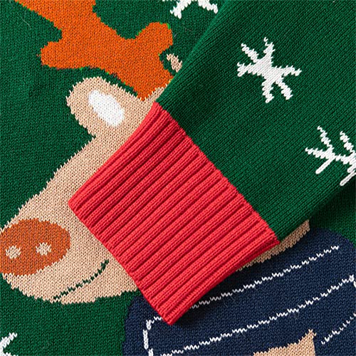 Image of HILEELANG Toddler Boy Girl Christmas Sweater Pullover Reindeer Elk Snowman Sweatshirts Tops
