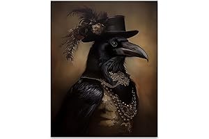 Gothic Raven Portrait Poster: Enhance Your Habitat with Enigmatic Allure