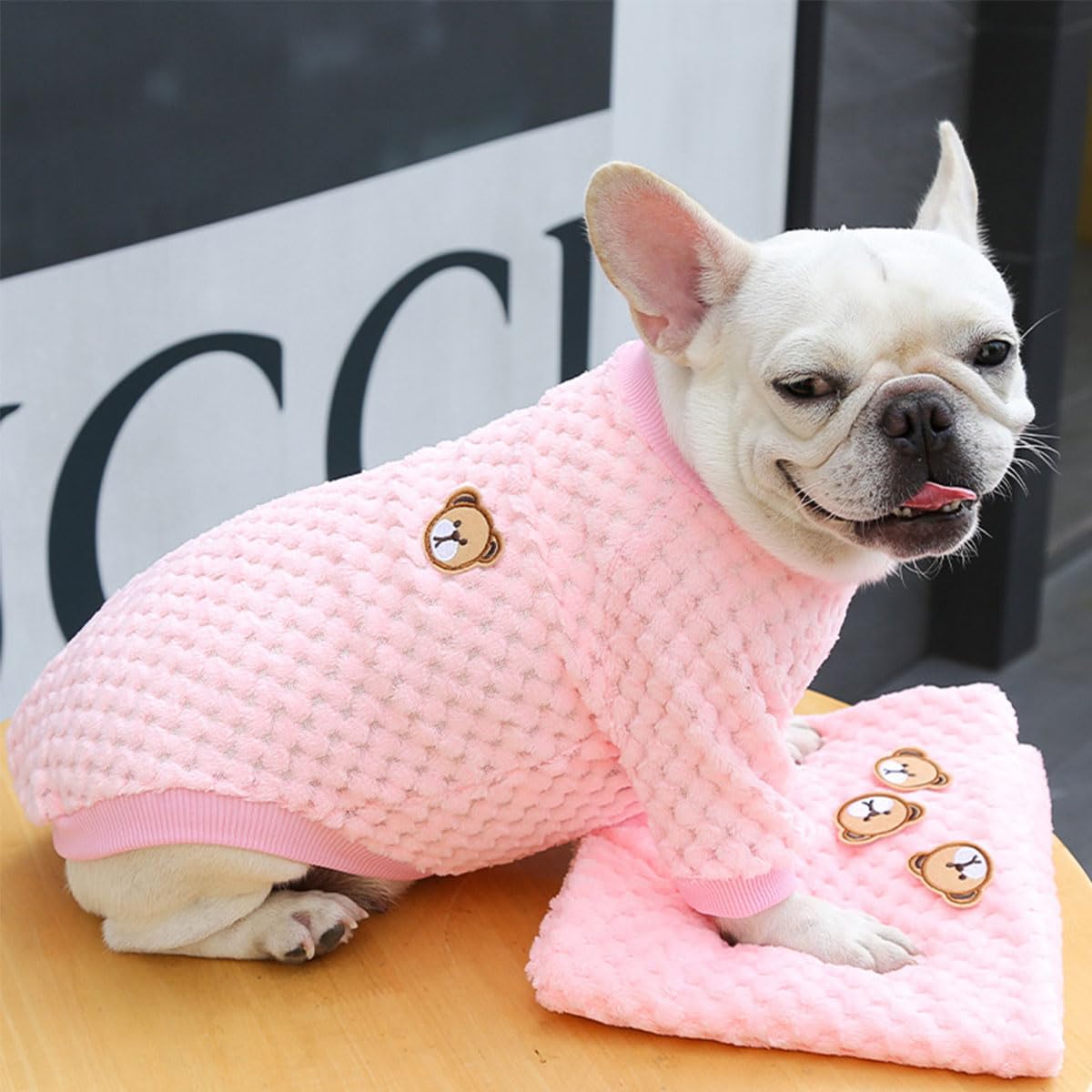 Pull pour Petit Chien/Chat, Pull-Overs en Polaire pour Petits Chiens, Pull d'hiver Manteau en Polaire, Manteaux d'hiver pour Chien//Chat, Manteau d'hiver Chaud Doux et Pelucheux, L, Rose