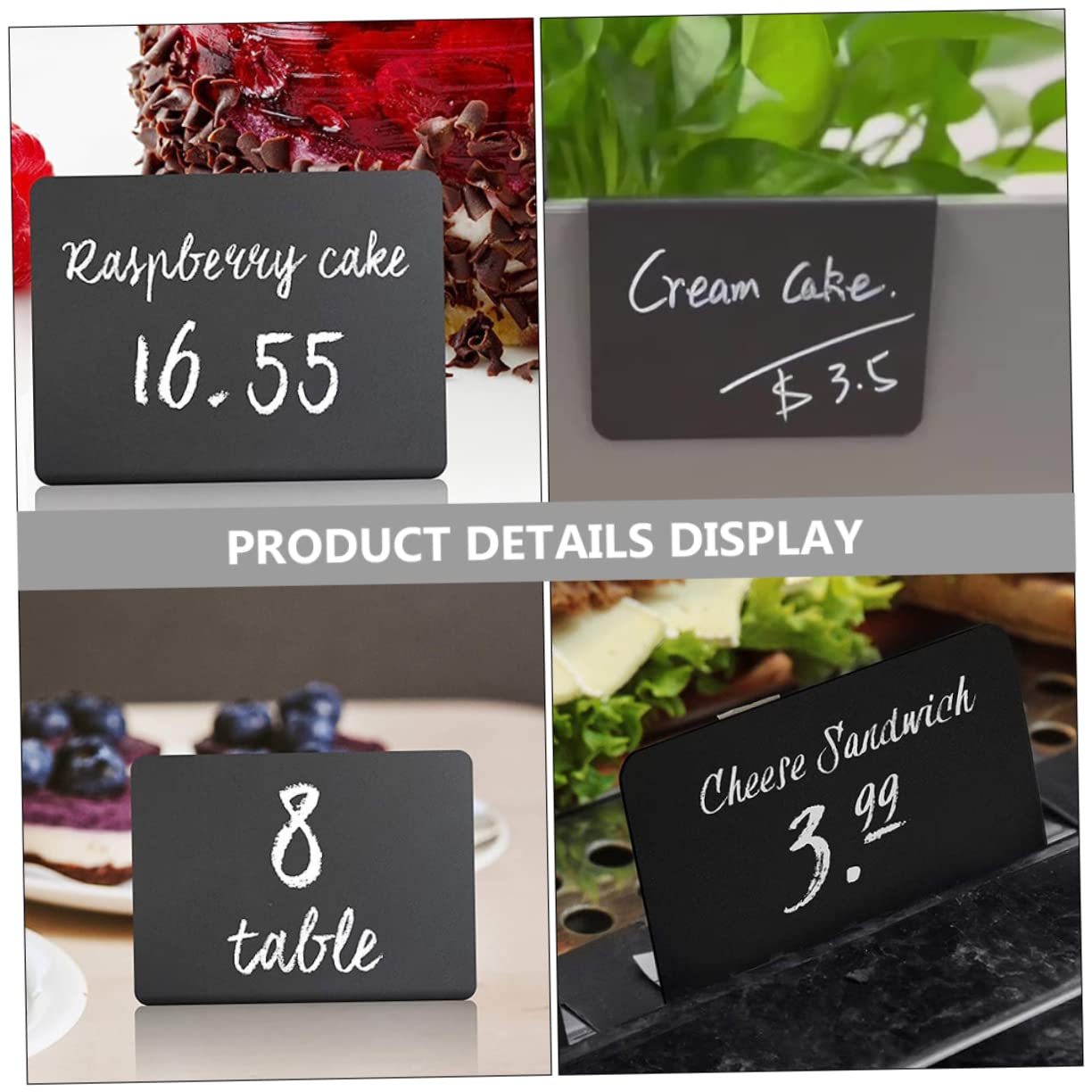 ARTIBETTER 3 Set Bacheca Cancellabile Cartellini Personalizzati Targhetta Scrivibile Piccoli Segni Mini Segni Di Lavagna Scheda Lavagna Per Appunti Da Scrivania Bacheca Da Tavolo 10 Pezzi * 3