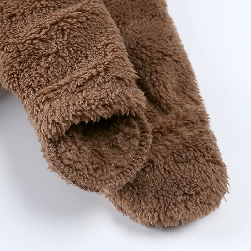 Verve Jelly Combinaison d'hiver à fermeture éclair pour bébé nouveau-né garçon fille oreilles et pieds d'ours sweat à capuche combinaison d'hiver en polaire chaude vêtements
