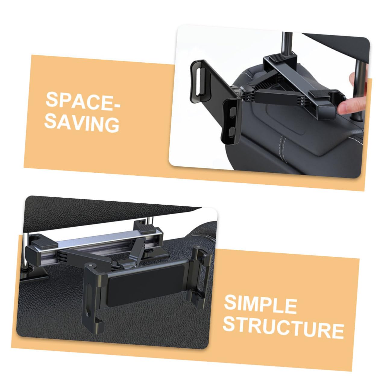 GAROZATION Car Headrest Phone Holder Adjustable Backseat Tablet Mount for Cars Rotation Multi-Functional Cradle for Tablets and Phones Compatible All Devices