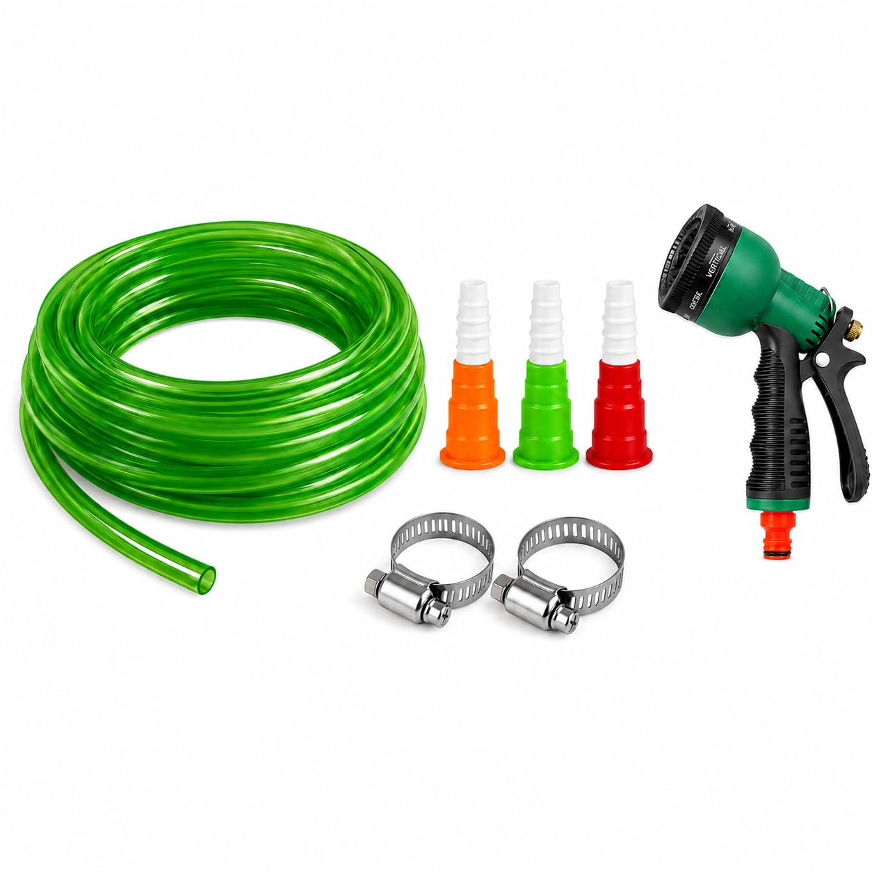 FG Foliage Gamla Heavy Duty Transparent PVC Water Pipe (0.5 Inch) | Flexible Leakproof Garden Hose for Home Gardening, Lawn, Car Wash & Irrigation Use (GREEN, 15 Mtr with Sprayer)-image-16