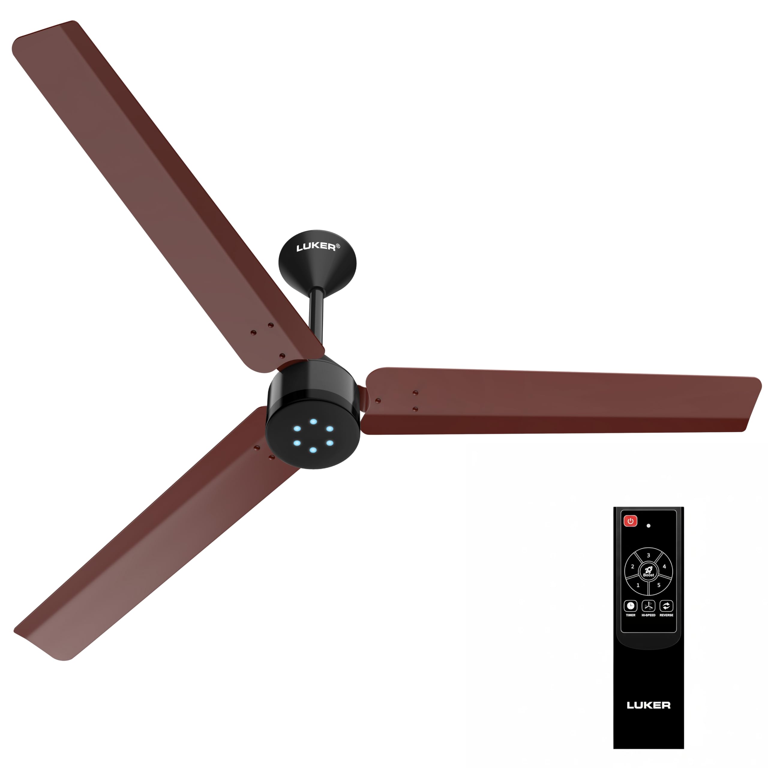 LUKER JVLuker Size Zero Neo BLDC Ceiling Fan With Remote Control | High Air Delivery | 5 Star Rated | Energy Saving | 3 Year Warranty | Black-Brown-Black-image-7