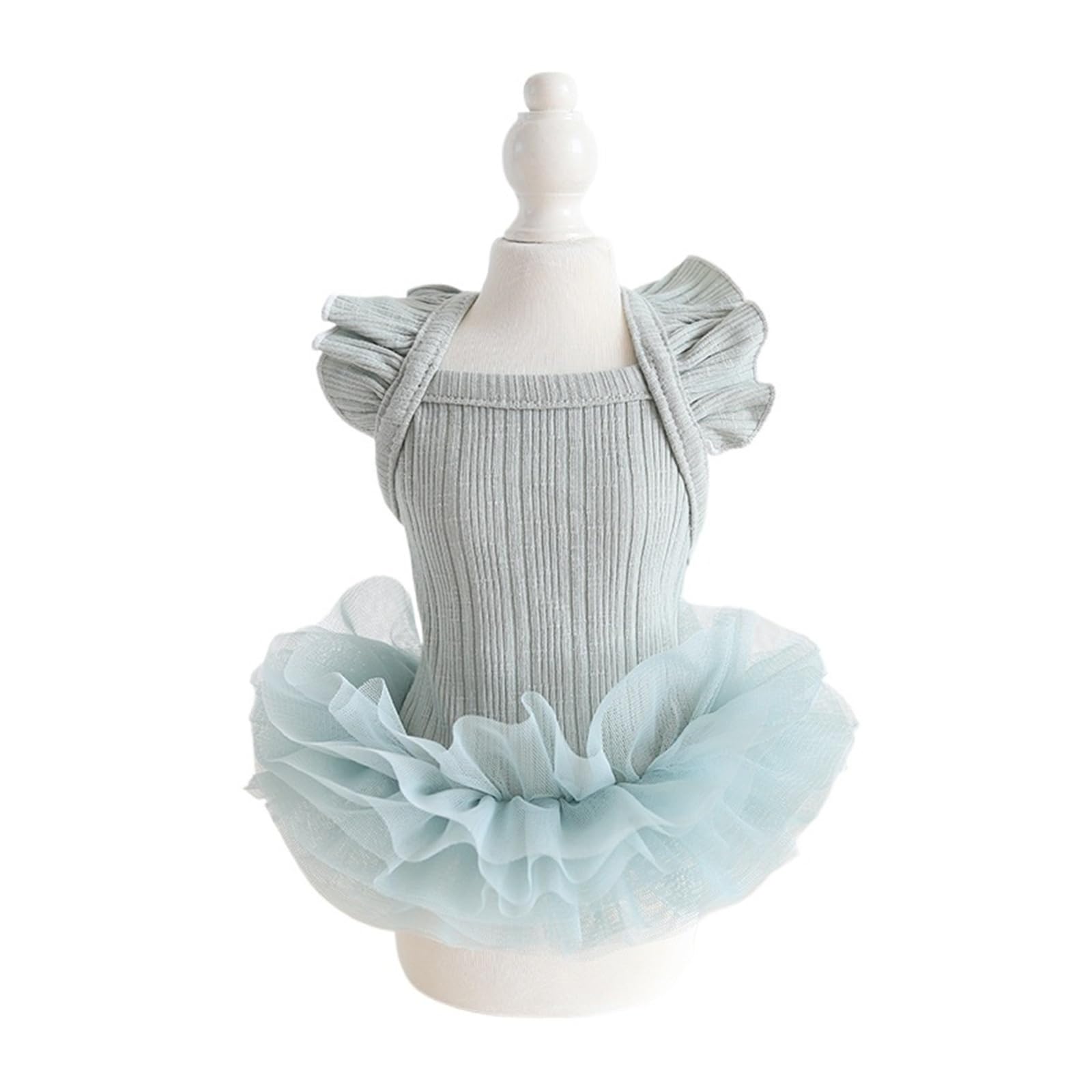 Vêtements pour chats et chiens petits avec jupe bouffante et manches volantes S