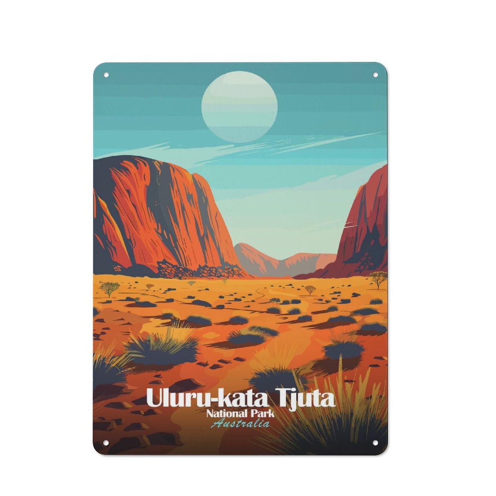Junmoney Style-22 For Guest Room Or Hallway, Uluru-Kata Tjuta National Park Australia Vintage Metal Sign 40X30cm, New-Space Wall Decor For Home Decor Collectors