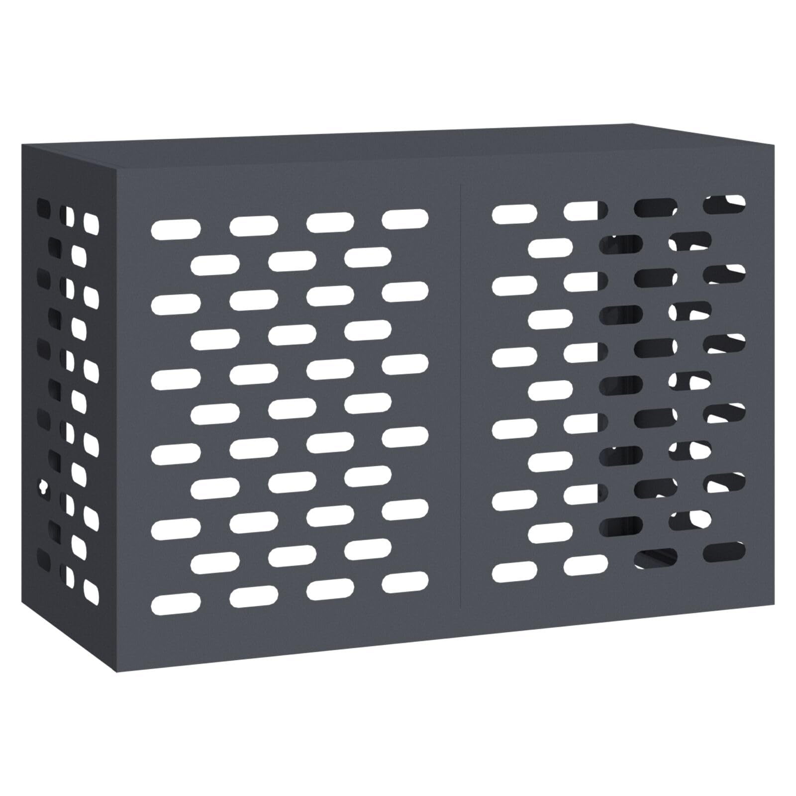 vidaXL Rectangular Air Conditioner Cover with Heat Resistance 90 x 40 60 cm Anthracite Matte Finish Steel Durable Design for Outdoor Protection of HVAC Units and Pumps