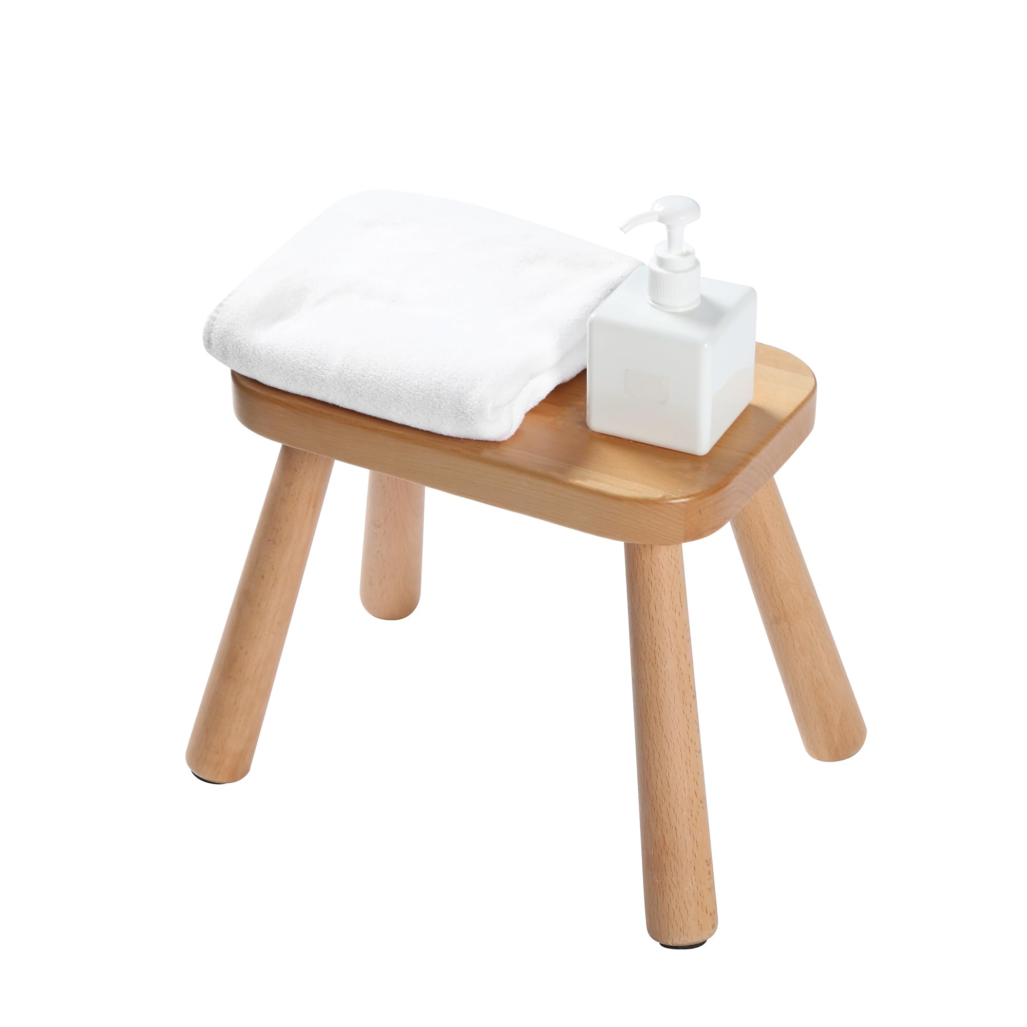 Bamboo Step Stool,Sturdy Foot Stool for Adults,Wood Portable Bed Side Steps Stool 350 Lbs Capacity Stepping Foot Stool for Kitchen Bathroom Bedroom Toilet or Toy Room
