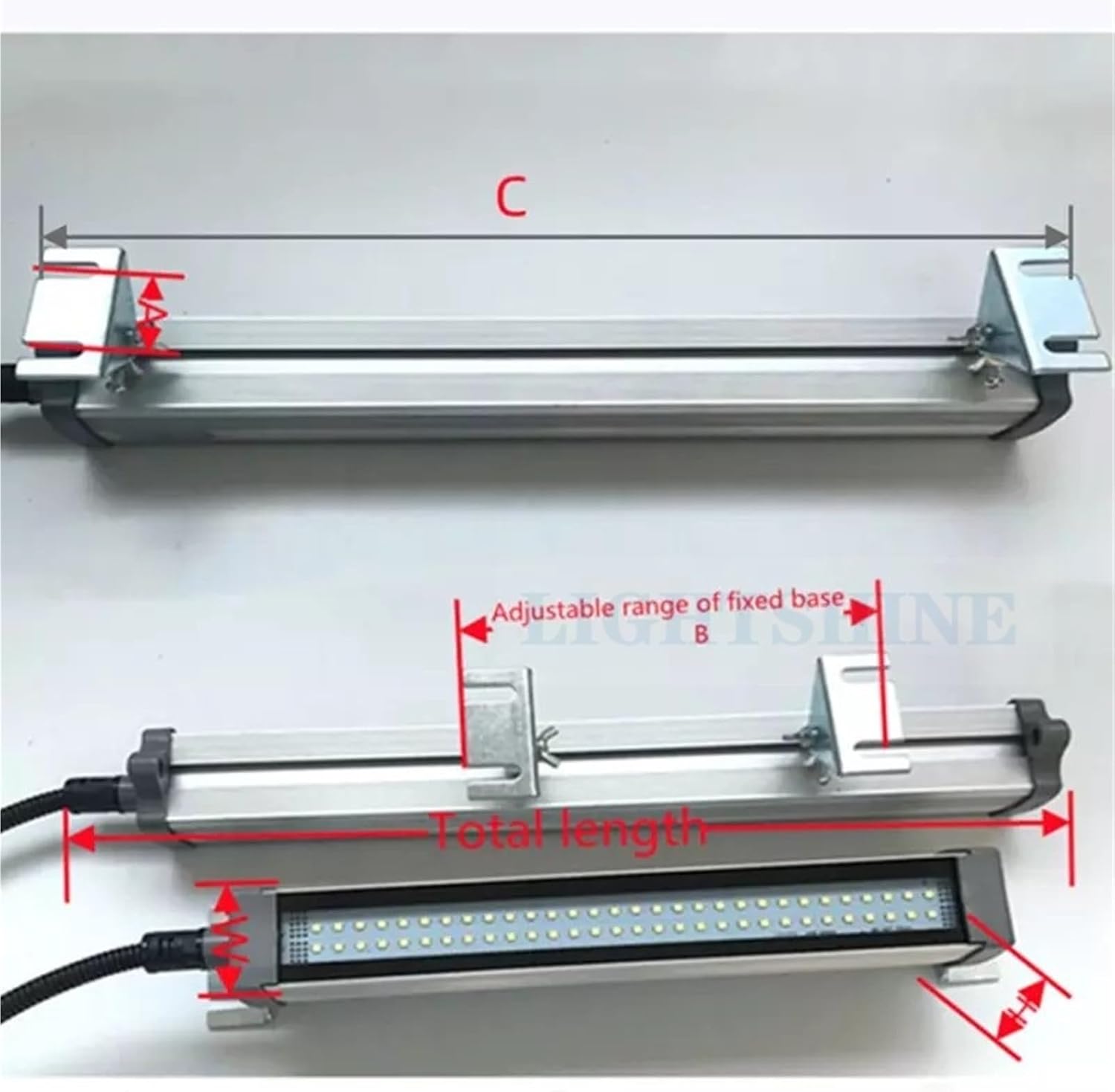 Metal LED Machine Tool Working Light Waterproof Oil Proof Explosion-Proof CNC Lathe 220V 24V Working Lamp(210CM 5W,110V 230V)