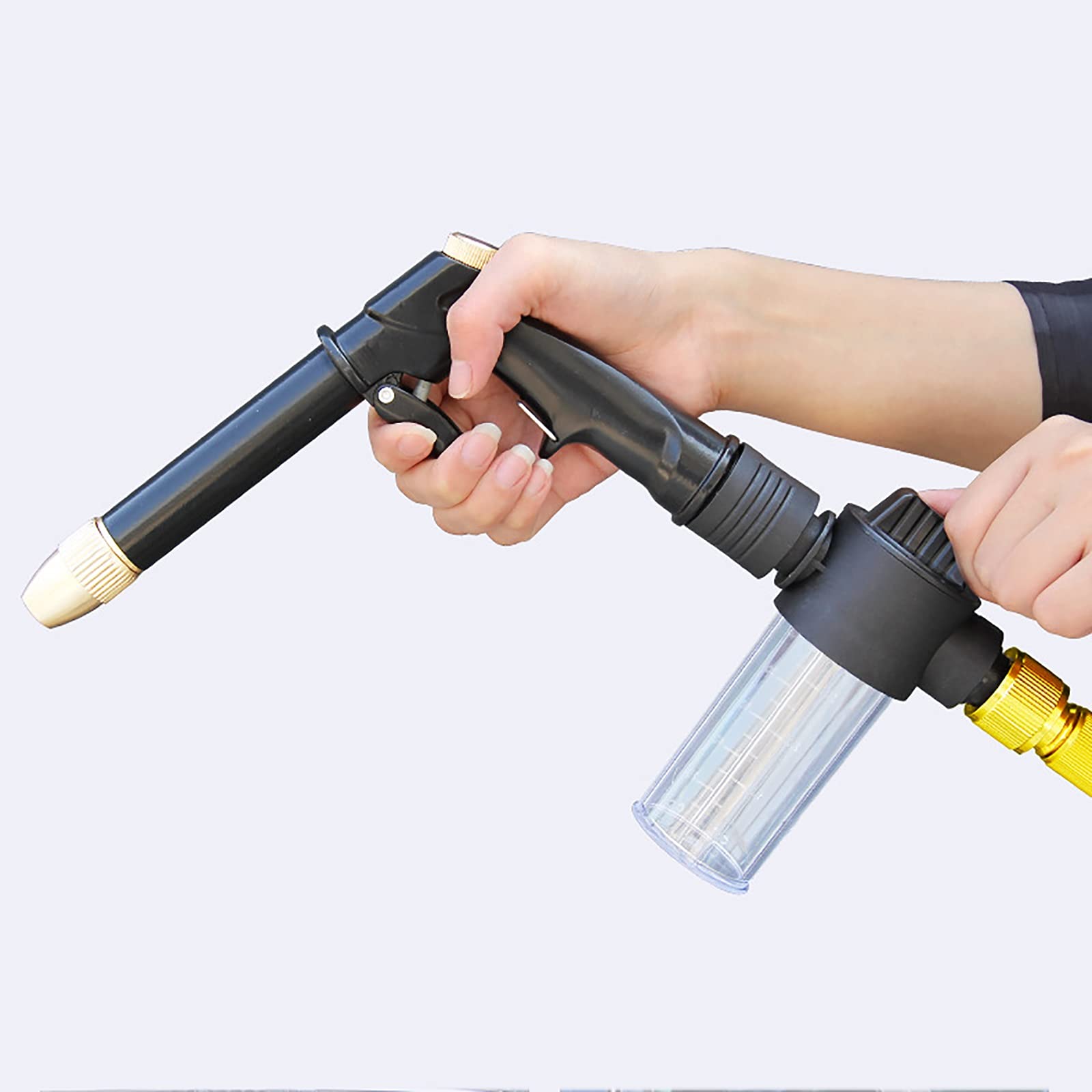 Pistola Pulverizadora para Riego Arma de agua lavado autos Guía portátil Pistola alta presión con manguera 5m para Limpiar Riego