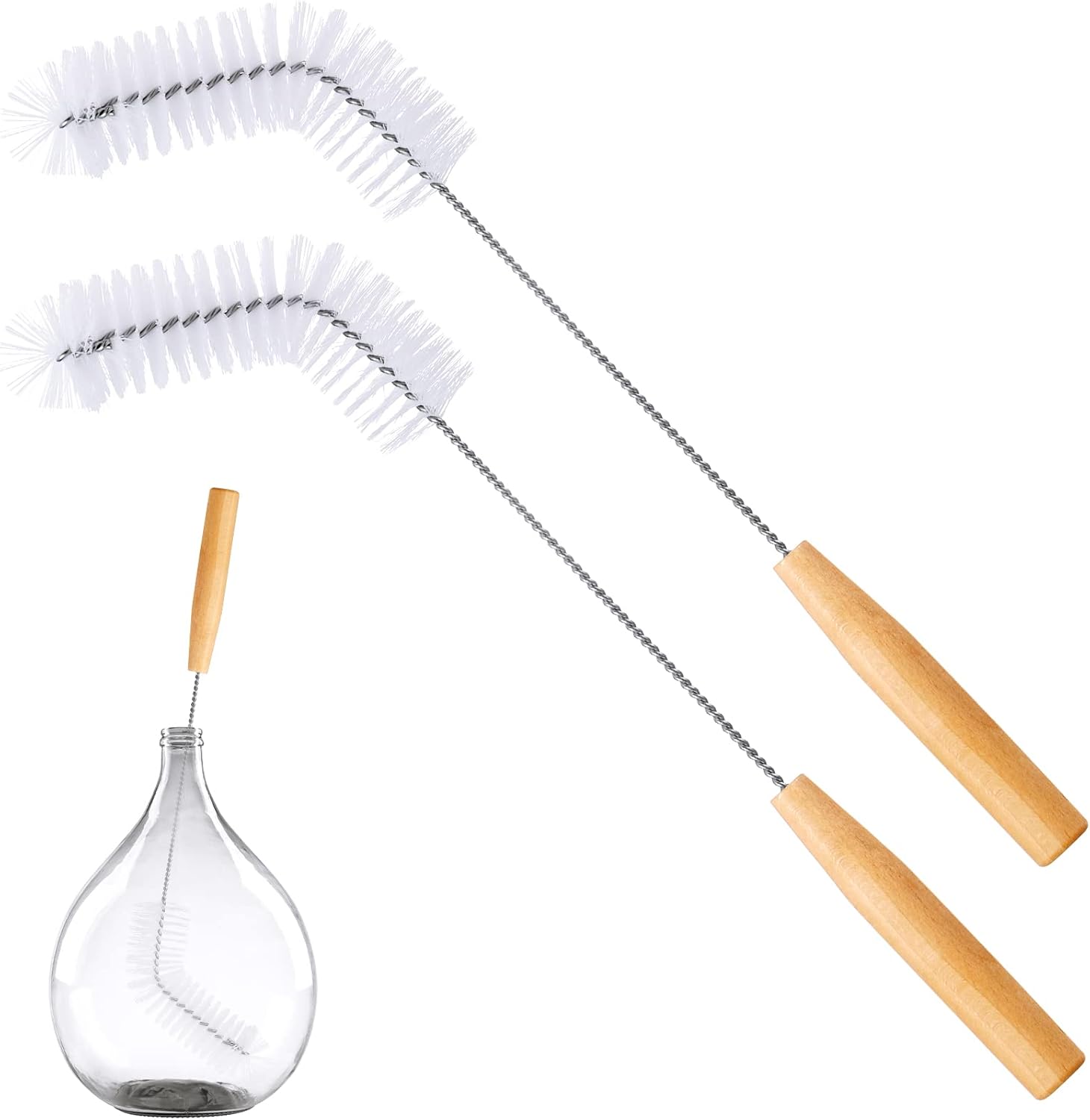 Carboy Brush 2 Pieces Nylon Carboy Cleaning Brush 13 Inch Long Bottle Brush Gallon Jug Brush
