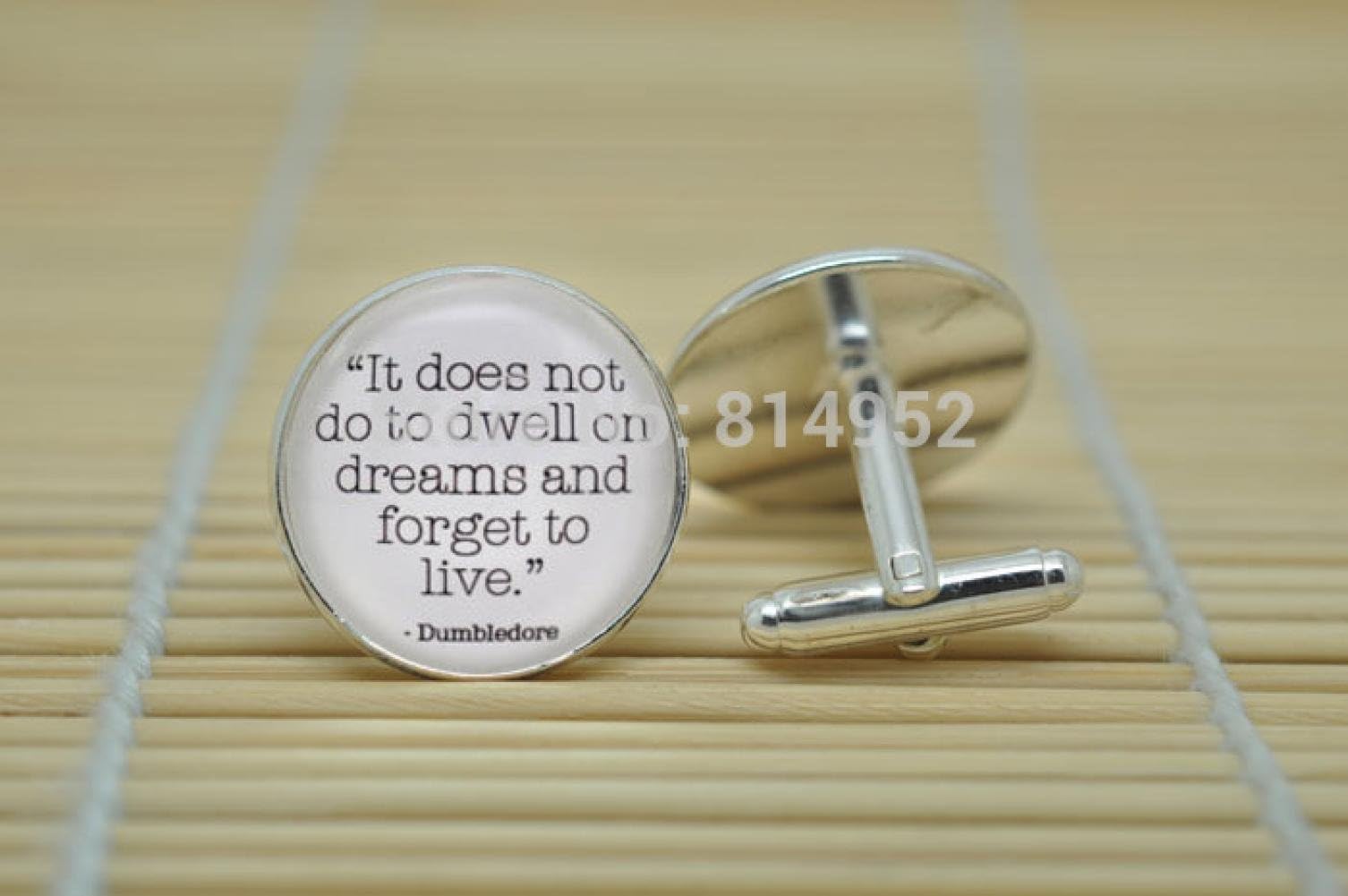 A gentleman 1pairs Harry Potter Quote jewelry Cufflinks Albus Dumbledore Cufflinks in silver glass Cabochon Cuff links C0197