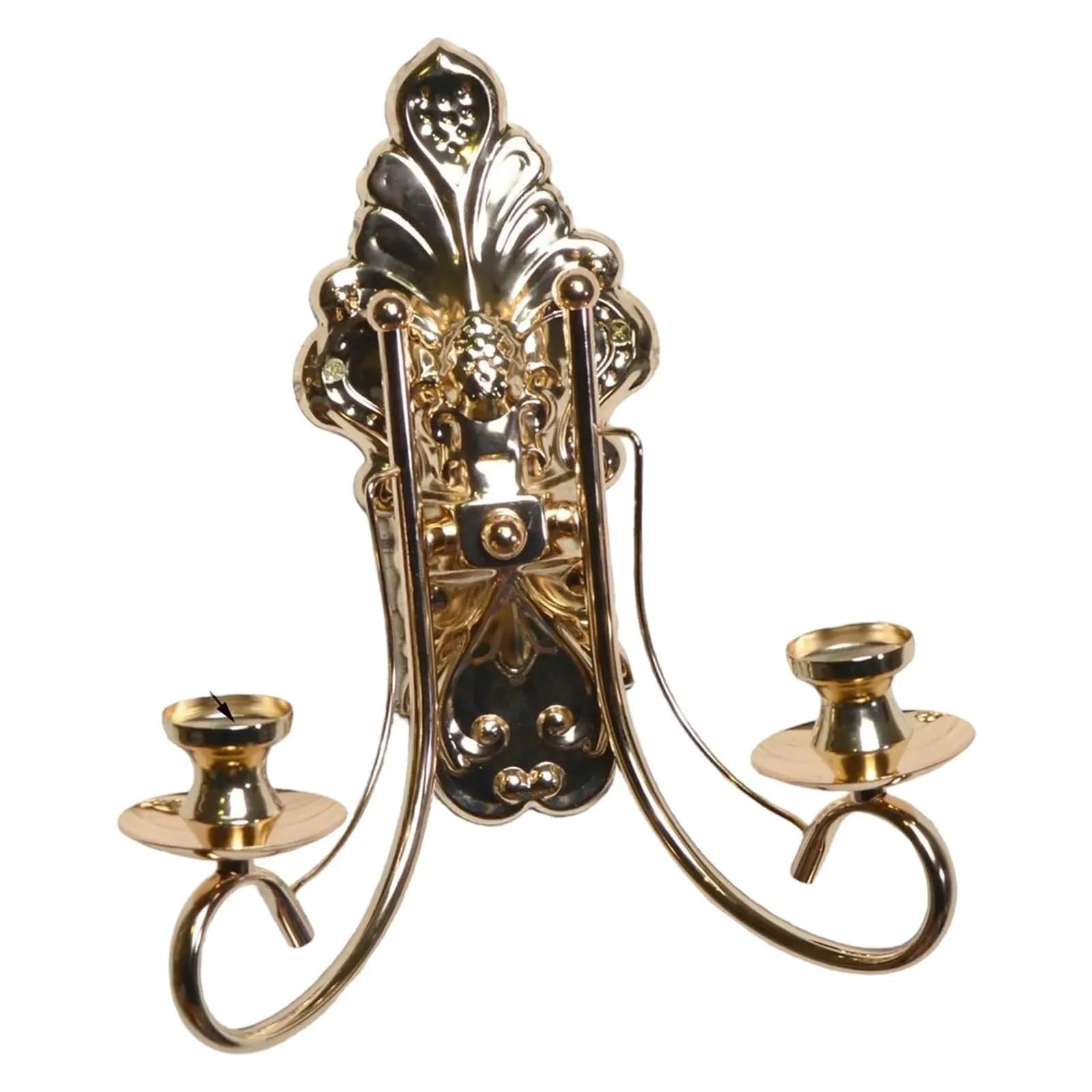 Metal Candle Sconces Holders Double Stand Wall Mount Candelabra for Dining Room Wedding Living Anniversary For Living Room Fireplace Wedding(Color1)