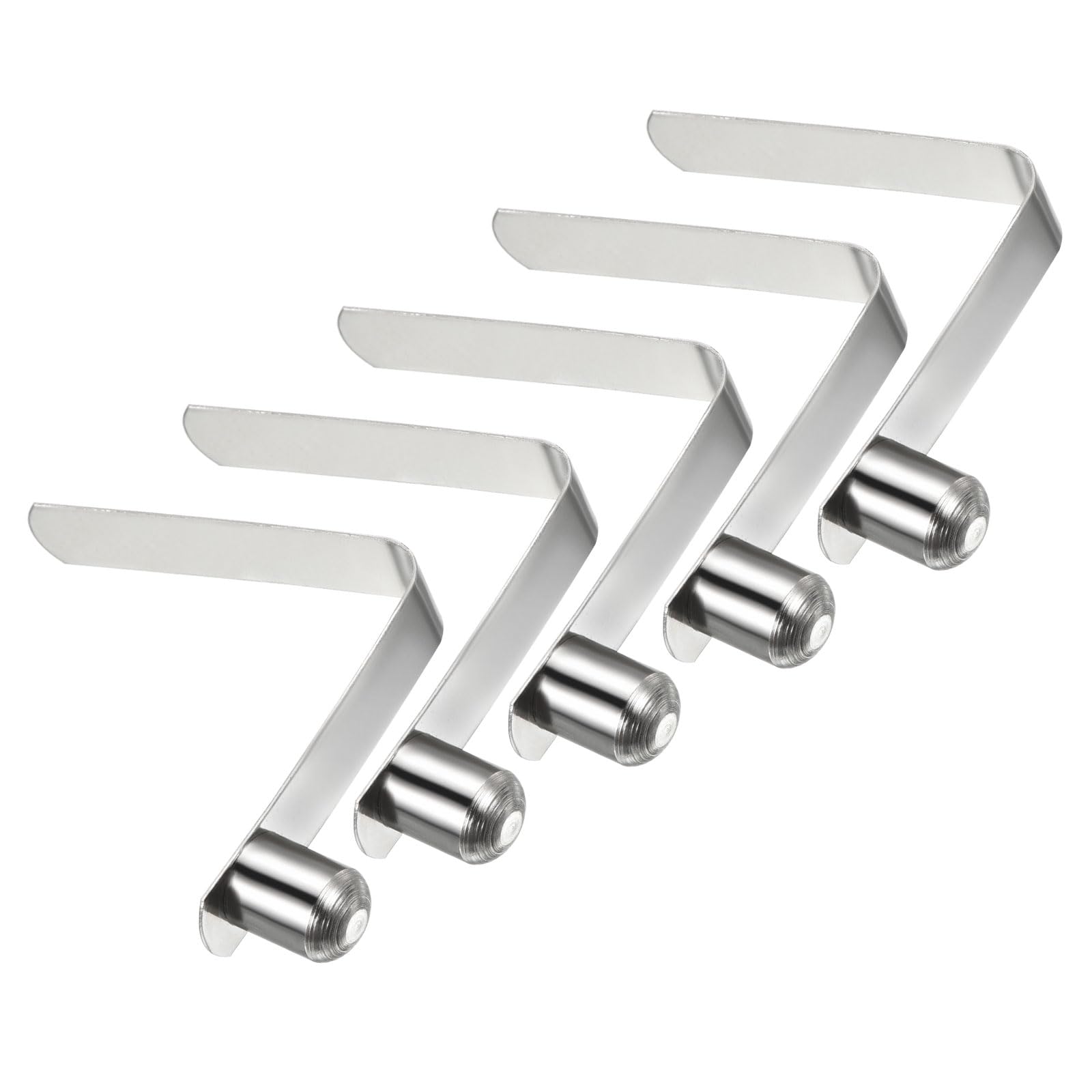 YOKIVE 5 Pcs Kayak Paddle Snaps, Pole Push Button Spring Clip Steel Hollow Button Locking Tubes Single Pin Great for Camping, Umbrellas (Silver, 0.47x0.37-Inch)