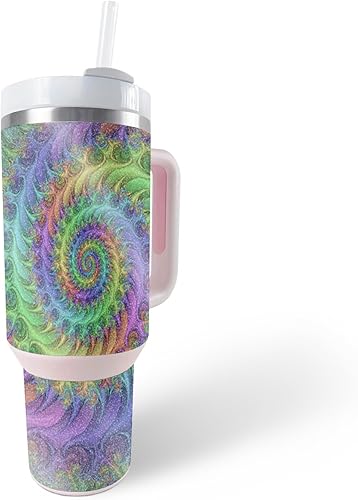 MightySkins - Vaso con purpurina brillante compatible con Stanley The Quencher H2.0 FlowState de 40 onzas Tripping Acabado de purpurina protector,