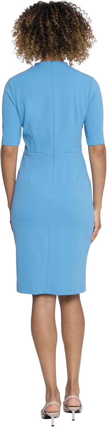 Maggy London Womens Versatile V-Neck Elbow Sleeve Knee-Length Dress | Business Casual Dresses for Women - Image 3