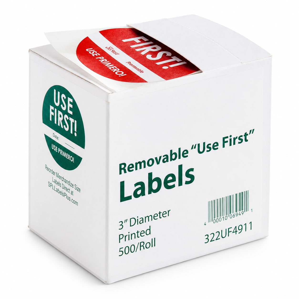 3 Inch Round Use First Removable Labels by Glownary – 3.0 Inches Diameter, Paper, Red, Pack of 500, Model 322uf4911