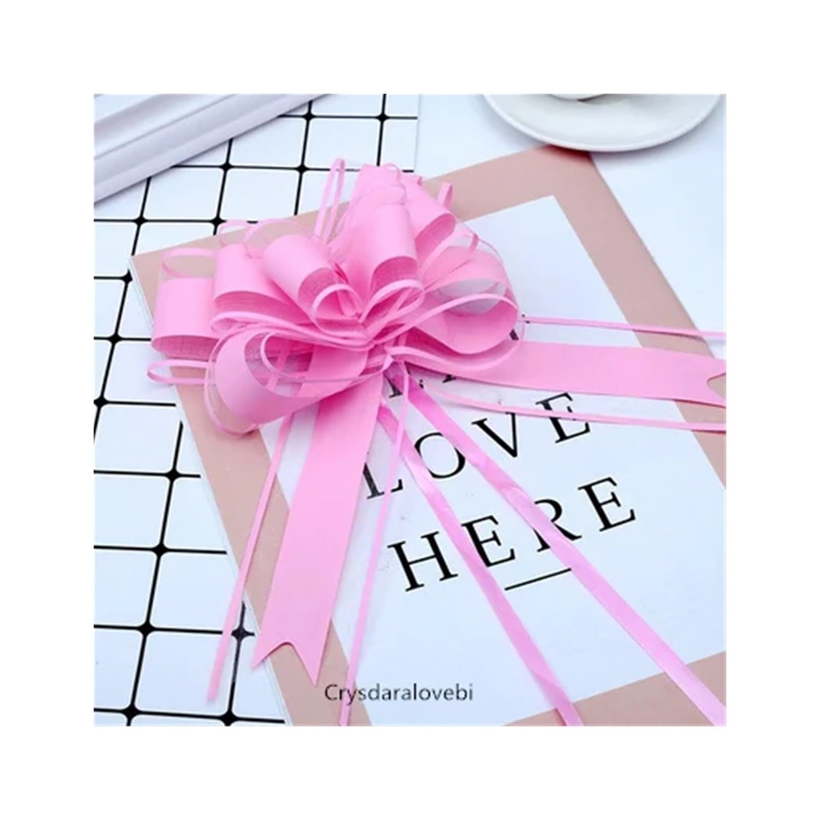 Xinglongs Bows & Ribbons 100pcs Large Size 50mm Beautiful Solid Color Pull Bow Ribbon Gift Packing Flower Bow Bowknot Party Wedding Car Room Decoration(Color2)