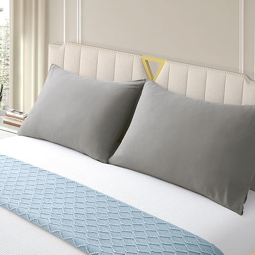 NookZuzu - Juego de 2 fundas de almohada de microfibra ultra suaves de 1800 hilos con cierre de sobre, color gris oscuro, juego de 2 fundas de