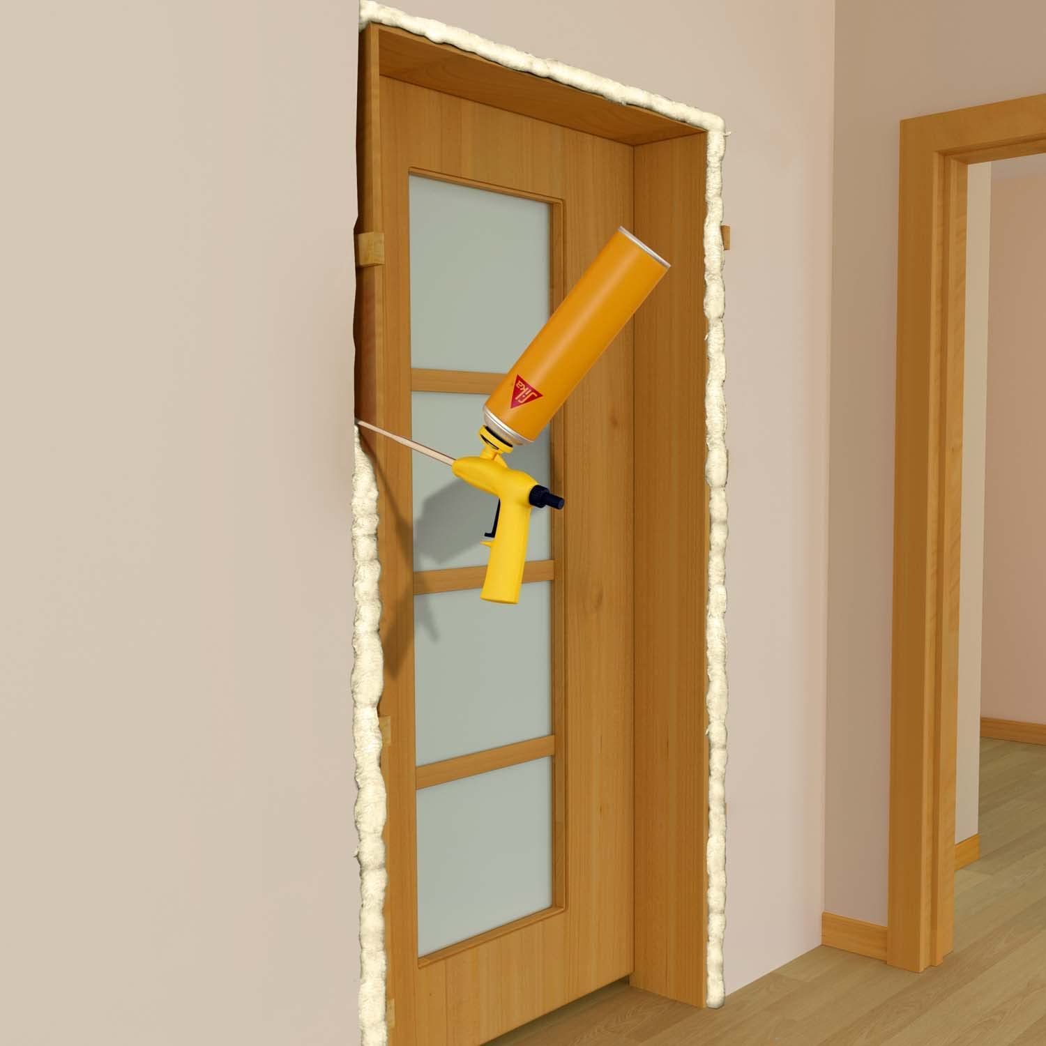 SIKA - Lot de 6 x Mousse polyuréthane Expansive Sika Boom 528, Pistolable & Réutilisable, Rendement 23L, pour jointer, calfeutrer, isoler, 500ml Blanc + Pistolet Foam Gun pour mousse expansive