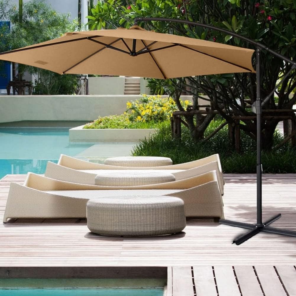 Rechange Toile De Parasol De Jardin Pour 6 Baleines/8 Baleines Auvent De Remplacement Pour Parasol De Terrasse Anti-Ultraviolet