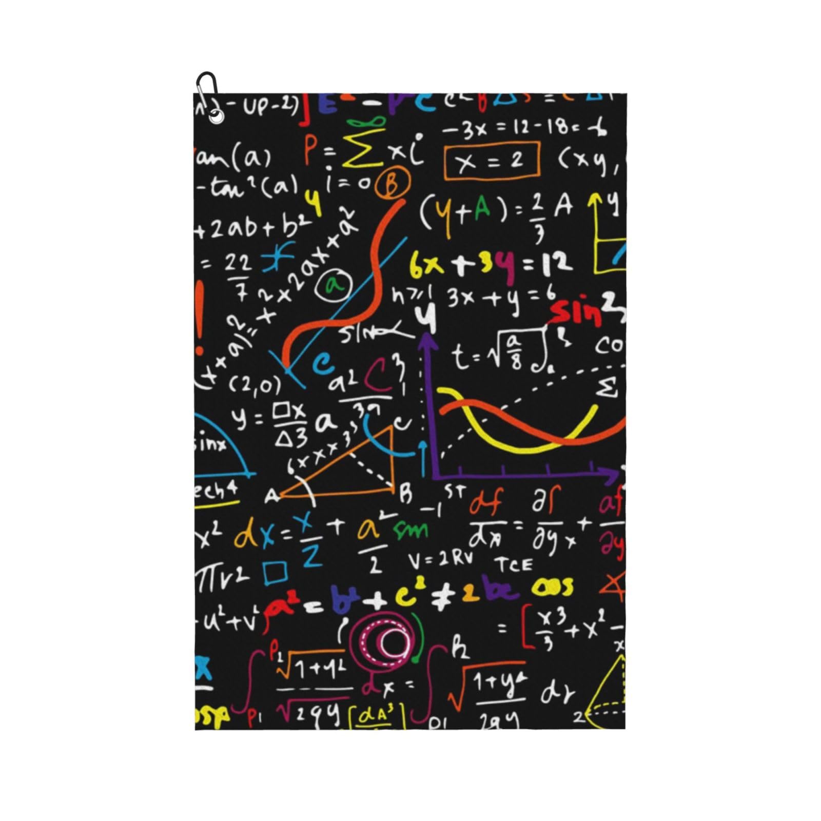 Hnnkloy Math Formula, 16x24 in Portable Waffle Golf Towels with Carabiner Clip for Golf Bag