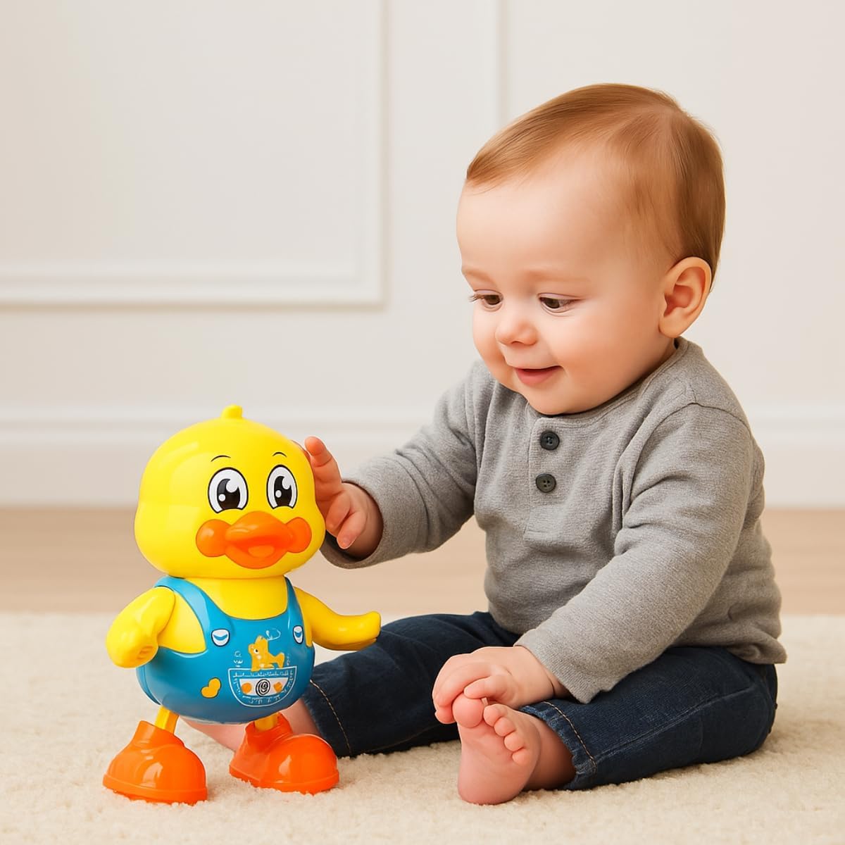 Pato Dançarino Musical Interativo para Bebês – Brinquedo com Luzes, Sons e Movimento – Estimula Coordenação Motora e Criatividade
