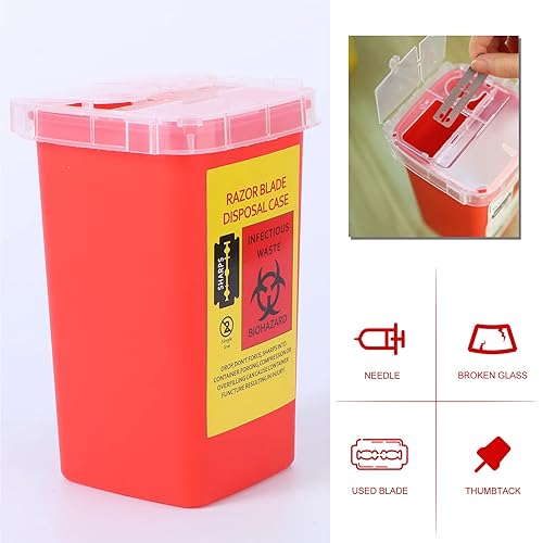 Miniatura 5 de Lurrose Caja dispensadora de cuchillas de afeitar, contenedor de desecho, cortador de maquinilla de afeitar, caja de reciclaje, banco de