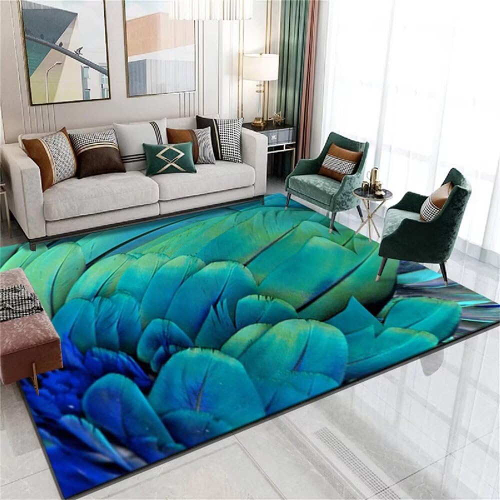 Tapis de salon grande taille vert facile à nettoyer pour chambre d'enfant et ado pressé