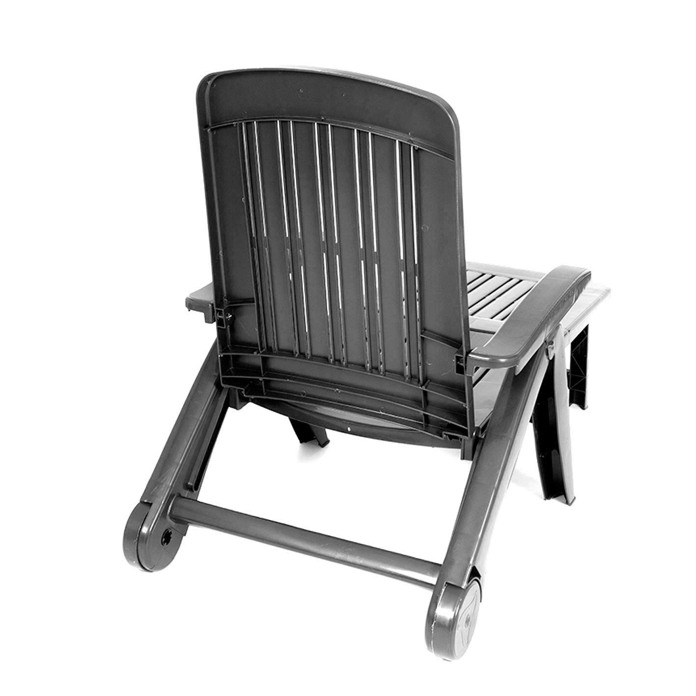 CREVICOSTA QUALITY MARK MARCAS DE CALIDAD - CANCÚN - Tumbona de Resina Plegable y reclinable. 72 x 60 x 190 cm (Antracita)