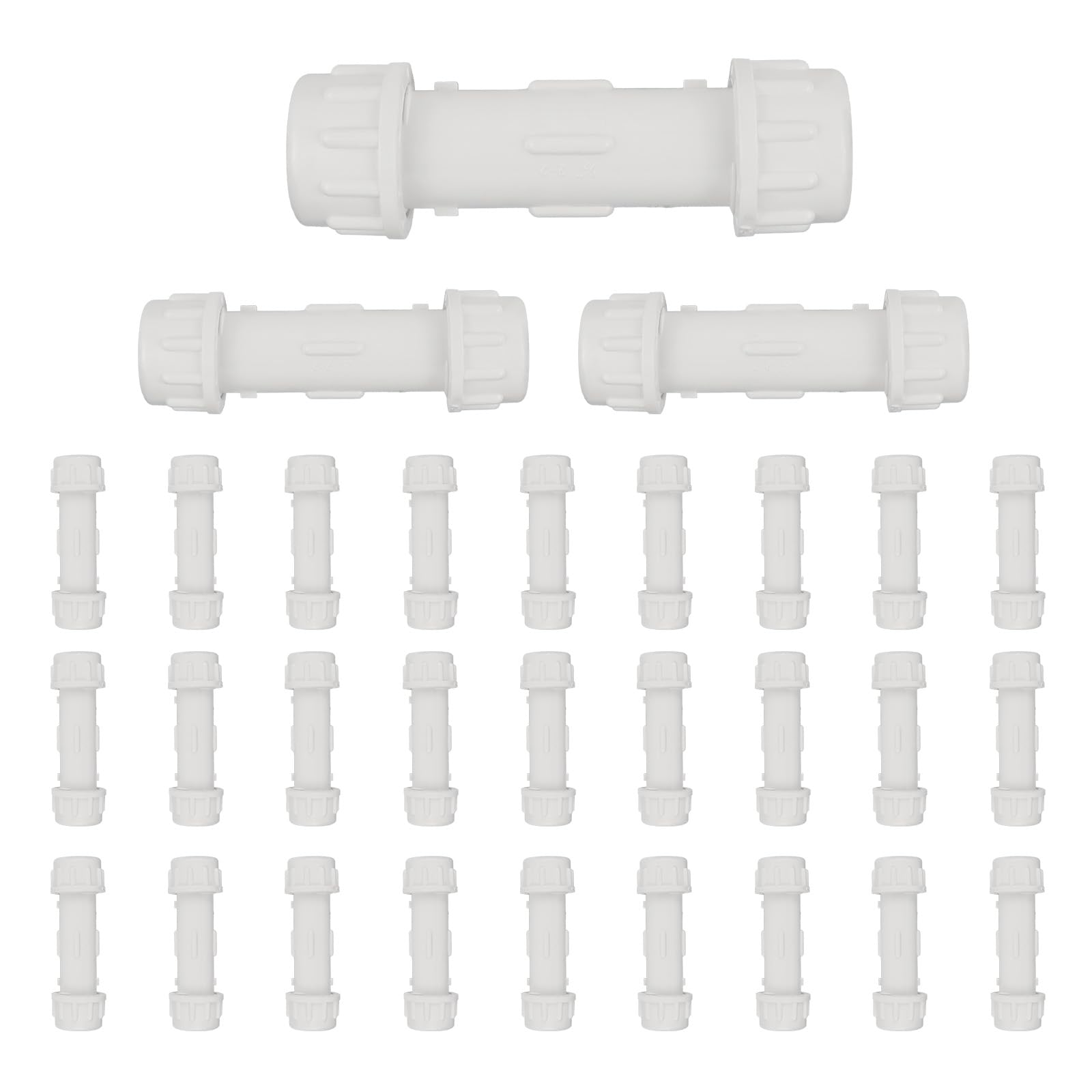 EFIELD - Acoplamiento de compresión de PVC de 1/2 pulgada (paquete de 30), horario 40, tubería de conexión rápida y reparación de tubos de PVC, (PVC037-5-30PCS)