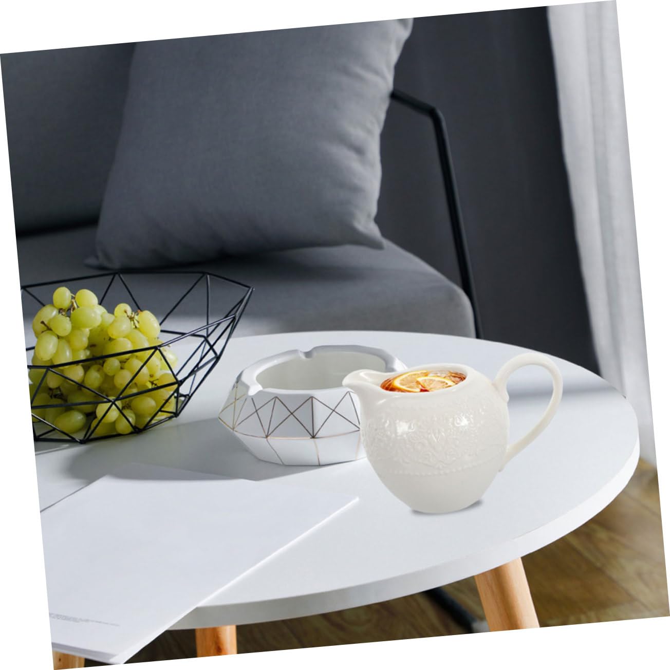 2 Piezas Hervidor de Leche Cerámico y Azucarero para Café, Leche y Azúcar, Diseño Simple y Práctico, Fácil de Limpiar, Adecuado para Desayuno, Merienda y Servicio en Mesa