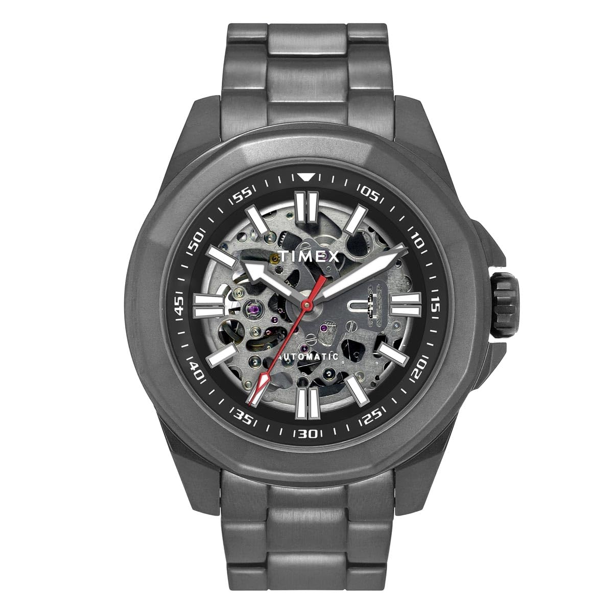 TIMEX Stainless Steel Men Black Round Dial Analog Automatic Watch - Tweg24103, Band_Gray (B0D95W982N) Amazon Price History, Amazon Price Tracker